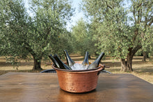 Antique copper cauldron