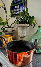 Very large antique copper pot