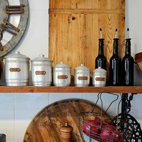 Aluminium kitchen canisters