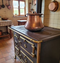 Antique copper cauldron