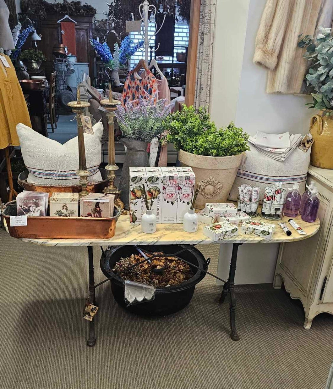 Antique French marble pastry table