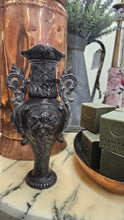 Spelter vase with angels