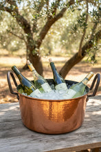 Very large antique copper pot