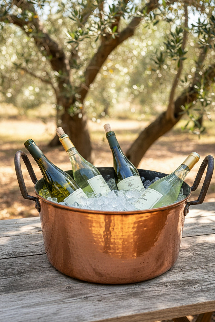 Very large antique copper pot