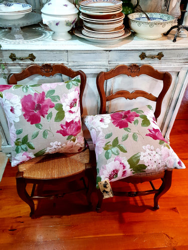 Floral French linen cushions