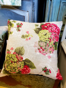 Pink and Green Hydrangea cushion