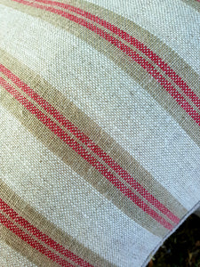 Beige and red striped Kelsh linen cushions