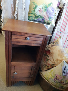 French chestnut antique his and hers bedside cabinets